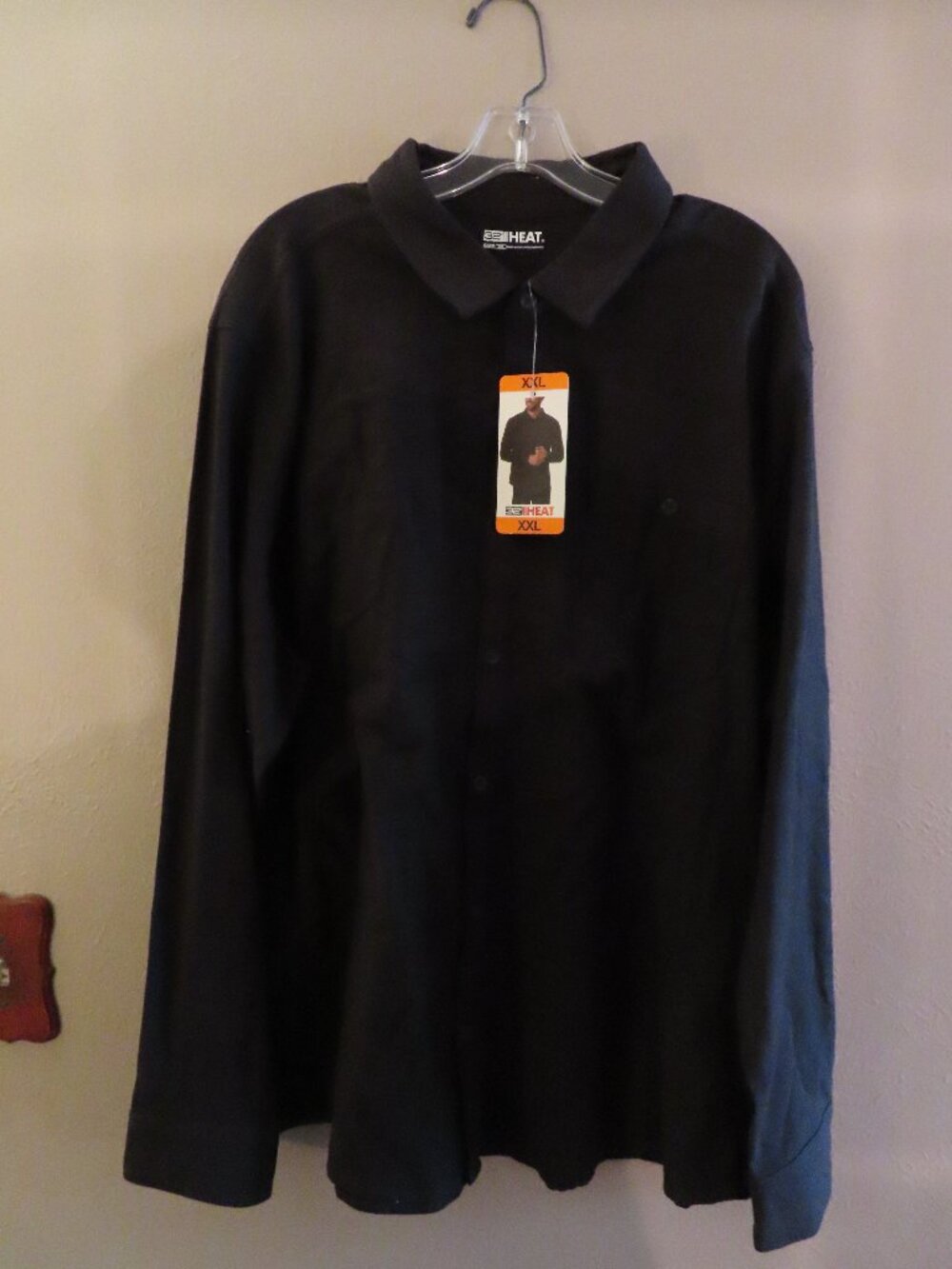 32Degree Heat; Men's Long Sleeve Shirt; Dark Brown; Buttons; Size XXL; NEW